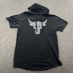 Project Rock Hooded Shirt Mens M Gym Crossfit Training Running Workout  1351525